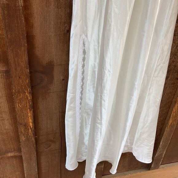 Satin Long Lace-up Slip Nightgown/lingerie with Slit - Picture 8 of 9